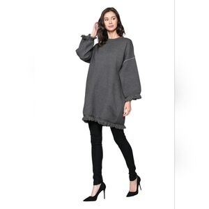 Joh Susie Gray Oversized Tunic Sweater/ Dress Size S